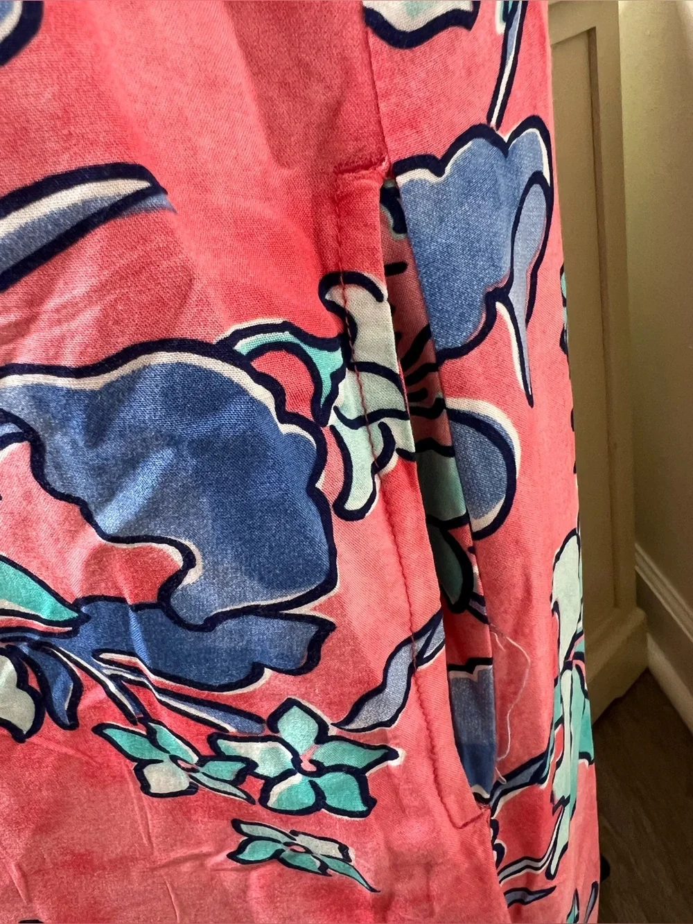 Crown & Ivy Floral Ruffle/V-Neck Dress
